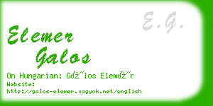 elemer galos business card